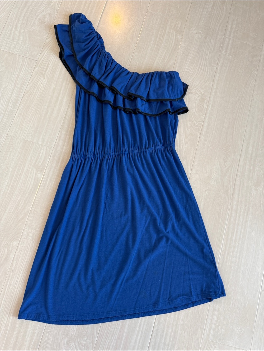 T-Bags Royal Blue One-Shoulder Ruffle Dress